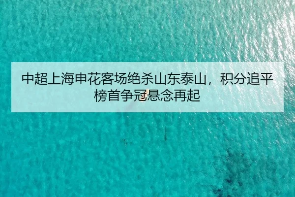 中超上海申花客场绝杀山东泰山，积分追平榜首争冠悬念再起